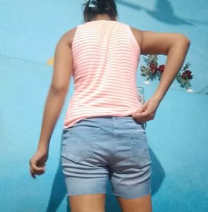 Pink Striped Sleeveless Top