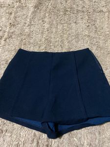 Navy Blue High-Waisted Shorts