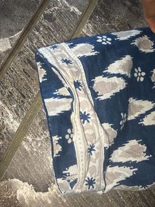 Blue &amp; White Printed Short Kurti