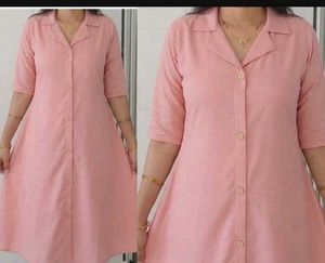 Pink Collared Kurta