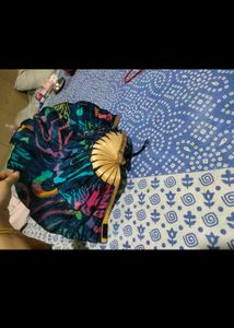 Colorful korean  Hand Fan wood and cloth