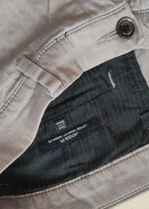 Men's Grey Striped Chinos