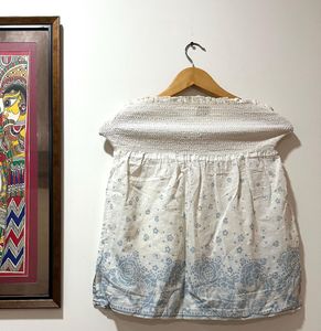 Boho White Floral Tube Top