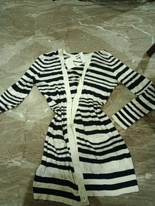 Striped Long Cardigan