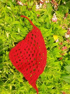 Handmade Crochet Red Headband