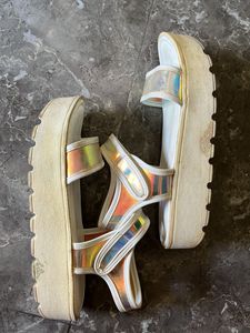 Sparkling Holographic Sandals