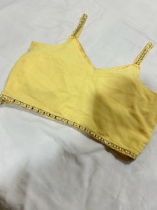 Elegant Yellow Ethnic Gown with cape and padded