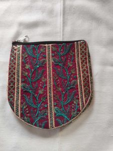 Embroidered Coin Pouch