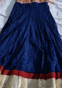 Elegant Blue Lace Ethnic Gown