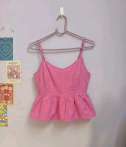 Cute Pink Peplum Camisole Top