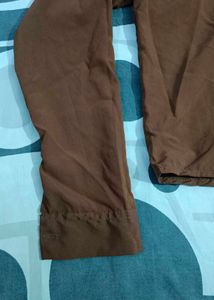 Brown Collared Full Sleeve Top