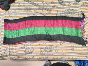 Vibrant Striped Scarf with Tassels