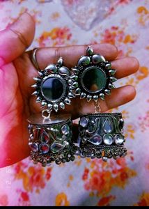 Mirror Work Heavy Jhumka
