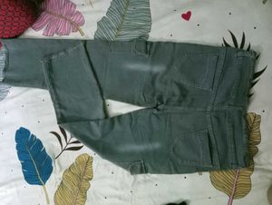 Grey Cargo Style Jeans