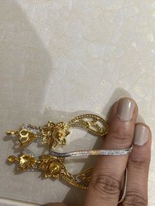 Stunning Diamond Jhumka With Chain