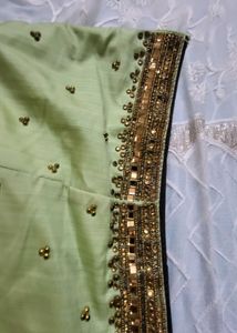 Embroidered Sage Green Blouse Never Worn