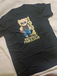 Black Teddy Bear Graphic T-Shirt