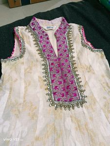 BIBA Girls Butterfly Flare Kurti (Size 32)