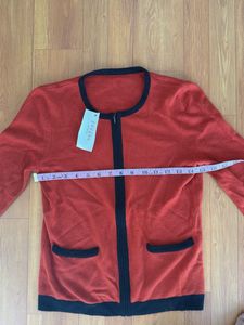 Classic Red Zip-Up Cardigan