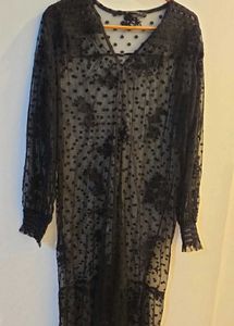 Elegant Black Lace Midi Dress