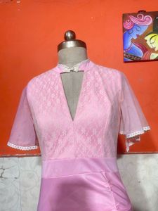 Elegant Pink Ruched Maxi Dress