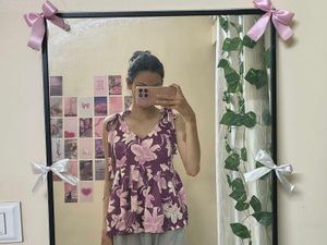 Cute Floral Print Tunic Top