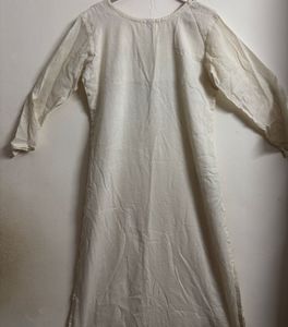 Off-White Embroidered Kurta