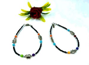 Pair Of 2 Elephant Charm Anklets