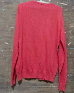Lacoste Red V-Neck Sweater