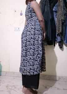 Beautiful Leaf Print Kurta with plazzo