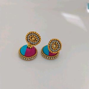 Silk Thread Necklace &amp; Earring Set