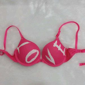 Bright Pink "Love" Padded Bra multifunctional