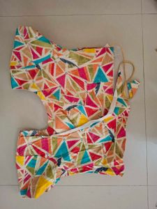 Vibrant Geometric Print Blouse