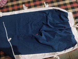 Navy Blue Wide Leg Track Pants