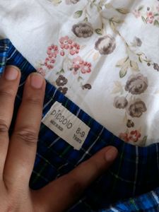 Piccolo Checked Pure Cotton Skirt
