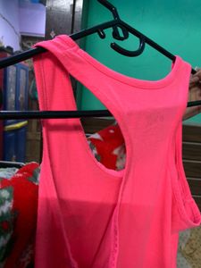 Bright Pink Athletic Fit Tank Top