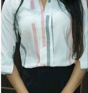 Chic Striped Button-Up Shirt