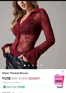Red Lace Sheer Top