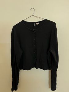 H&M classic Black Button-Up Cardigan