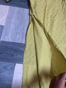 Yellow Kurta with White Pants