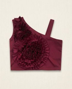 Chic One-Shoulder Floral Crop Top