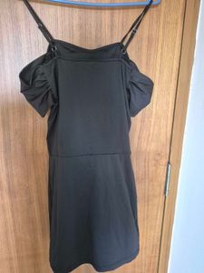 Chic Black Cold Shoulder Mini Dress