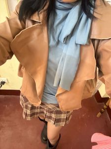 Brown Faux Leather Jacket