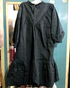 Black Embroidered Bayside Ladder Trim Dress.