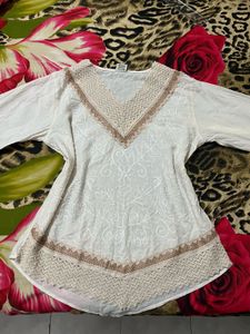White Embroidered Kurta