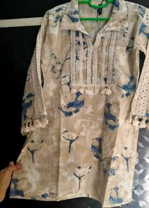 Floral Print chikankari cotton Kurta