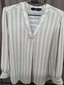 Madame Striped V-Neck Shirt style Top