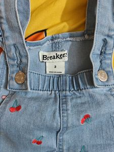 Cute Cherry Denim Overalls for Kids