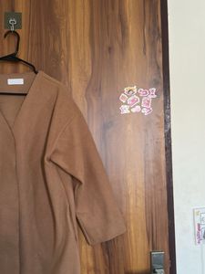 Classic Brown V-Neck Coat