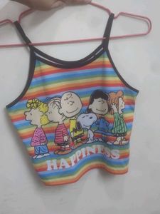 Snoopy Rainbow Crop Top